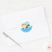Schattige Bumble Bee Boy Baby shower Ronde Sticker (Envelop)