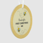 Schattige Bumble Bee Eerste Kerstmis Aangepast Ornament (voorkant)