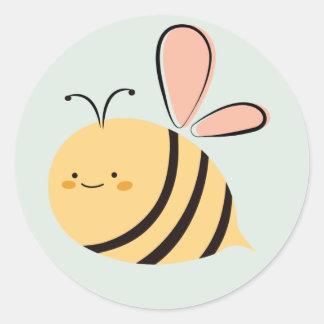 Schattige Bumble Bee Meisje Baby shower Geslacht O Ronde Sticker
