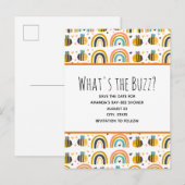 Schattige Bumble Bee Pattern Baby shower Sla de da Uitnodiging Briefkaart (Voorkant / Achterkant)