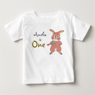 Schattige Bunny 1st Birthday Baby T-shirt