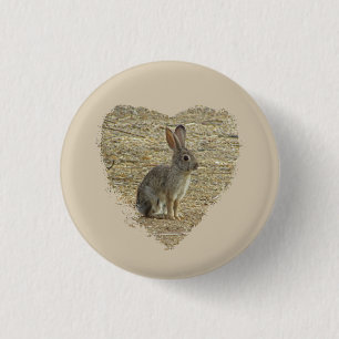 Schattige Bunny die in groot hartdier zit Ronde Button 3,2 Cm