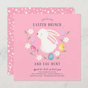 Schattige Bunny Easter Brunch & Egg Hunt Kaart