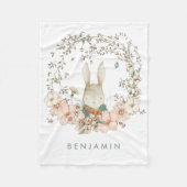  Schattige Bunny Florals Baby Boy Fleece Deken (Voorkant)