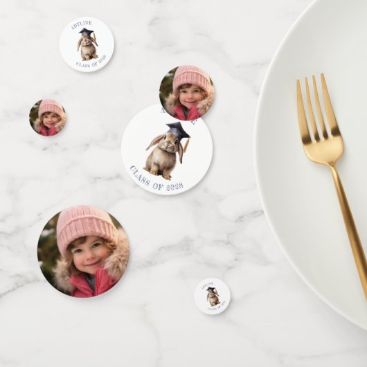 Schattige Bunny Kleuterschool Afstuderen Foto Confetti (Groep)