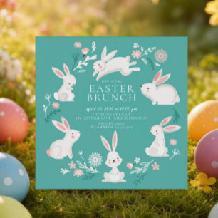 Schattige Bunny Party Pasen Kaart