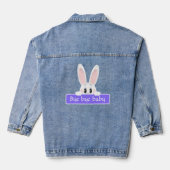 Schattige Bunny Peeking met Bericht Denim Jacket (Achterkant)