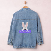 Schattige Bunny Peeking met Bericht Denim Jacket (Hangar)