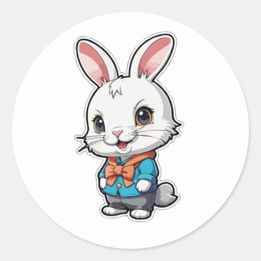 Schattige Bunny Sticker - Een Hopping Good Time (Voorkant)