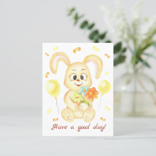 Schattige Bunny voor een positief humeur Poster Briefkaart