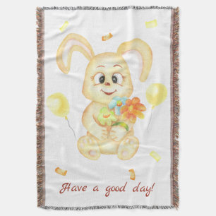 Schattige Bunny voor een positief humeur Poster Deken