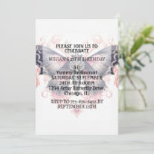 Schattige Butterfly Design Verjaardagsfeest Kaart (Staand voorkant)