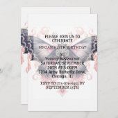 Schattige Butterfly Design Verjaardagsfeest Kaart (Voorkant / Achterkant)