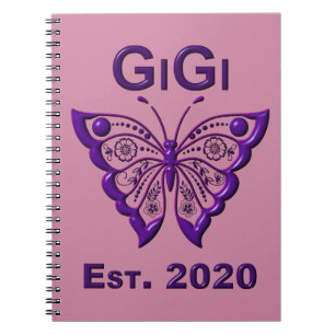 Schattige Butterfly Gigi "Est 2020" Notitieboek