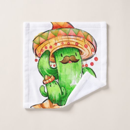 schattige Cactus Bad Handdoek (Wasdoekje)