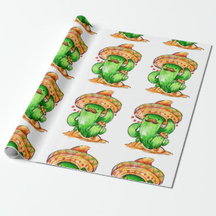 schattige Cactus Cadeaupapier