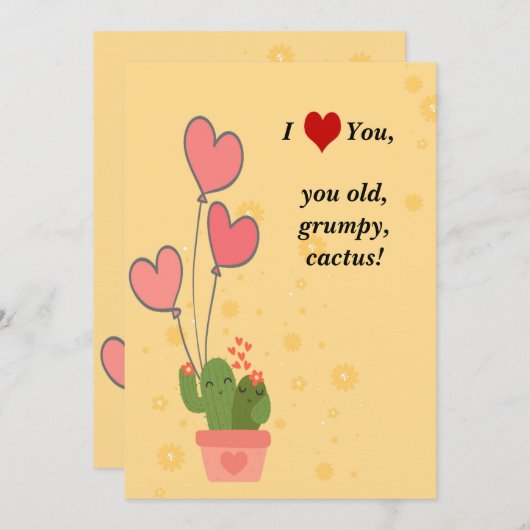 schattige cactus feestdagenkaart (Voorkant / Achterkant)