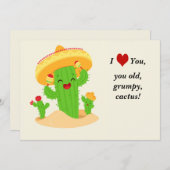 schattige Cactus Feestdagenkaart (Voorkant / Achterkant)