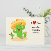 schattige Cactus Feestdagenkaart (Staand voorkant)