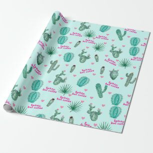 Schattige Cactus Green Wrapping Paper Cadeaupapier