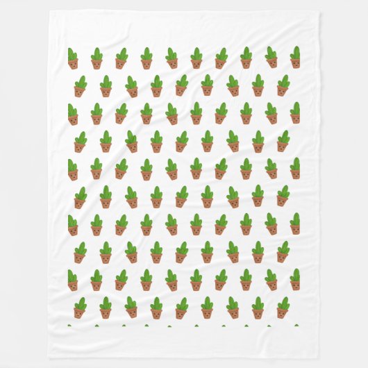 Schattige Cactus Patroon op Deken (Voorkant)