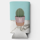 Schattige Cactus Plant Moeder Modern Monogrammed M (Achterkant)