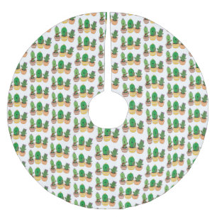 Schattige cactus trio zingende cartoon illustratie kerstboom rok