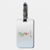 Schattige Cactus, zilver Bagagelabel (Achterkant verticaal)