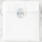 Schattige Cactus, zilver Ronde Sticker (Tas)