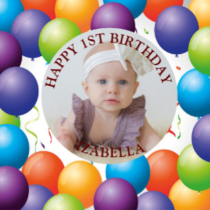 Schattige cadeaus Gefeliciteerd met je 1e verjaard Ronde Button 5,7 Cm