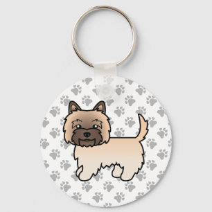 Schattige Cairn Terrier Cartoon Hond Sleutelhanger