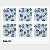 Schattige Calavera Cats Kids Verjaardagsfeestje Fa Vierkante Sticker (Vel)