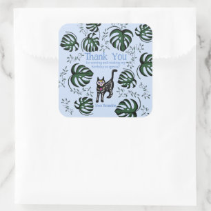 Schattige Calavera Cats Kids Verjaardagsfeestje Fa Vierkante Sticker