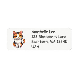 Schattige Calico Cat Label