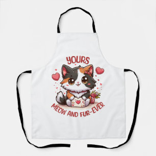 Schattige Calico Kat Valentijnsdag Schort