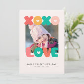 Schattige Calligraphy Kids Valentijnsdag Fotokaart (Staand voorkant)