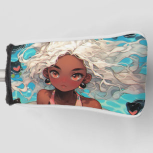 Schattige Calm Summer Beach Zwemanime Meisje Golfheadcover