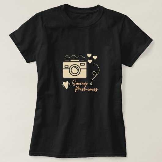 schattige camera & minimalistische tekst 'herinner t-shirt (Design voorkant)