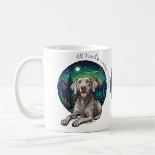 Schattige Camping Weimaraner Liefhebber Koffiemok