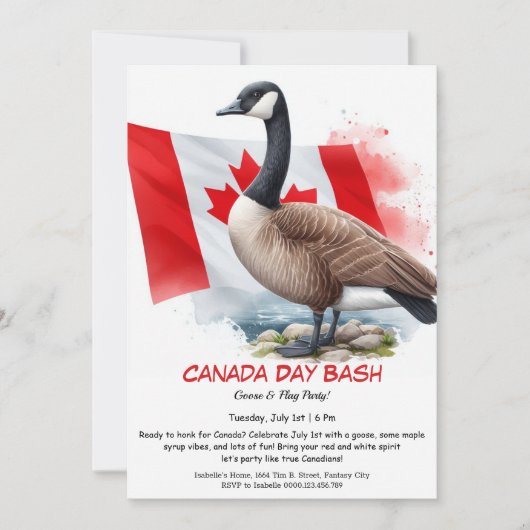 Schattige Canada Goose & Maple Leaf Flag | Canada  Kaart (Voorkant)