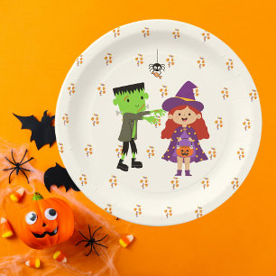 Schattige Candy Corn Kinder Halloween Kostuumfeest Papieren Bordje