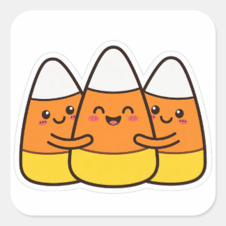 Schattige Candy Corn Vrienden Halloween Sticker