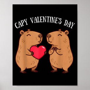 Schattige Capy Valentijnsdag Capybara Liefhebbers Poster