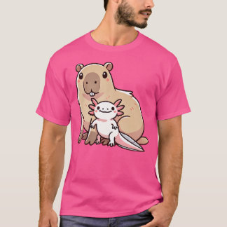 Schattige Capybara Axolotl T-shirt