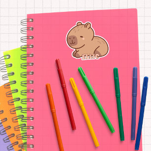 Schattige Capybara Cartoon gepersonaliseerde Kawai Sticker