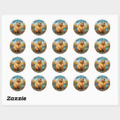 Schattige Capybara: Charme voor Capybara Admirers Ronde Sticker (Vel)