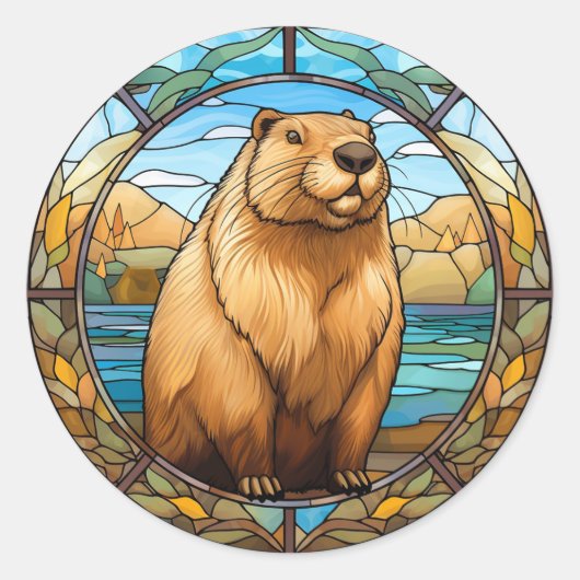 Schattige Capybara: Charme voor Capybara Admirers Ronde Sticker (Voorkant)