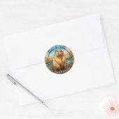 Schattige Capybara: Charme voor Capybara Admirers Ronde Sticker (Envelop)