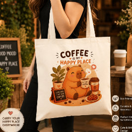 Schattige Capybara Coffieliefhebber Tote Tas | Kof