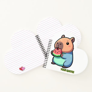 Schattige Capybara die Watermeloen Eet Notitieboek